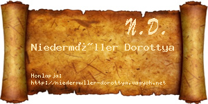 Niedermüller Dorottya névjegykártya